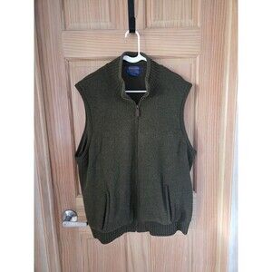 Pendleton Men's Wool Vest Zip Up XL Dark Green